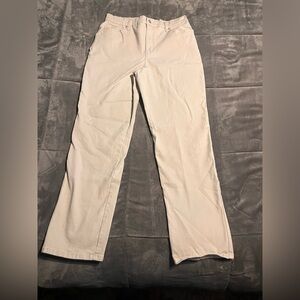Cream Straight-Leg Pants